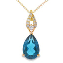 London Blue Topaz Fashion Pendants 10KT Yellow Gold