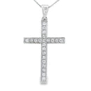 .22ct Diamond Cross Religious Pendant 14KT White Gold