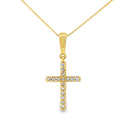 .08ct Diamond Cross Religious Pendant 10KT Yellow Gold