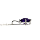 Amethyst Diamond Fashion Pendants 10KT White Gold