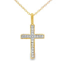 .07ct Diamond Cross Religious Pendant 10KT Yellow Gold