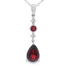 2.25ct Garnet Diamond Fashion Pendants 14KT White Gold