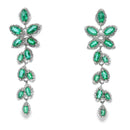 2.02ct Emerald Zircon Dangle Earrings Sterling Silver