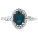 1.07ct Sapphire Diamond Ring 10KT White Gold
