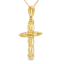 Opal Diamond Cross Religious Pendant 10KT Yellow Gold