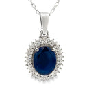 Sapphire Diamond Fashion Pendants 10KT White Gold