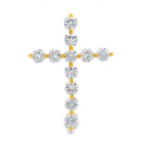 Natural .83ct Cross Religious Pendant 14KT Yellow Gold