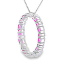 Created Ruby Circle of Love Pendant Sterling Silver