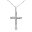 .07ct Diamond Cross Religious Pendant 10KT White Gold