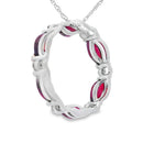 Ruby Diamond Circle of Love Pendant 10KT White Gold