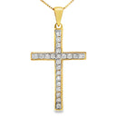 .22ct Diamond Cross Religious Pendant 14KT Yellow Gold