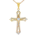 Topaz Cross Religious Pendant Sterling Silver