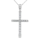 .45ct Diamond Cross Religious Pendant 14KT White Gold
