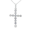 .31ct Diamond Cross Religious Pendant 14KT White Gold