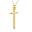 .38ct Diamond Cross Religious Pendant 14KT Yellow Gold