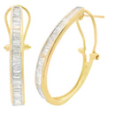 1.00ct Diamond Hoop Earrings 14KT Yellow Gold