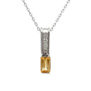 .06ct Citrine Diamond Fashion Pendants 10KT White Gold
