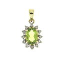 .96ct Peridot Diamond Fashion Pendants 10KT Yellow Gold