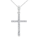 .25ct Diamond Cross Religious Pendant 14KT White Gold