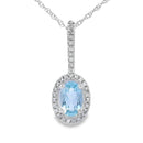 Aquamarine Diamond Fashion Pendants 10KT White Gold