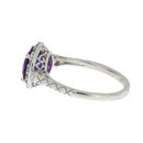 2.07ct Amethyst Diamond Ring 14KT White Gold