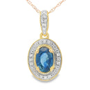 Sapphire Diamond Fashion Pendants 10KT Yellow Gold