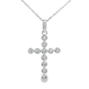 .15ct Diamond Cross Religious Pendant 14KT White Gold