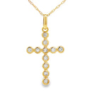 .15ct Diamond Cross Religious Pendant 14KT Yellow Gold