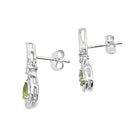.52ct Peridot Diamond Dangle Earrings 10KT White Gold