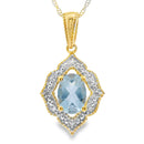 Aquamarine Diamond Fashion Pendants 10KT Yellow Gold