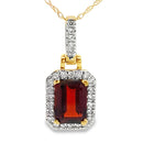 1.31ct Garnet Diamond Fashion Pendants 10KT Yellow Gold