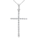 .21ct Diamond Cross Religious Pendant 14KT White Gold