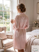 Linea Donatella Mom Lace Trim Embroidered Wrap Robe, Size Large