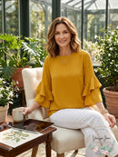 Alfani Women's Ruffled-Sleeve Zip-Back Top