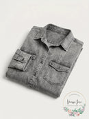 Billy T Womens Chambray Long Sleeves Blouse, Size Medium