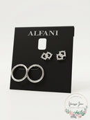Alfani 2-Pc. Set Pave Bar & Open Circle Drop Earrings