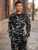 ID Ideology Mens Colorblocked Camo Full-Zip Hoodie