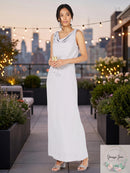 Adrianna Papell Blouson Cowlneck Gown
