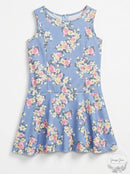 Pippa & Julie Little Girls' Sleeveless Day Dress, Blue Floral, Size 6