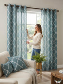 Madison Park Saratoga Fretwork Print Grommet Window Curtain