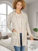 Style & Co Stud-Trim Hooded Cardigan, Size 1X