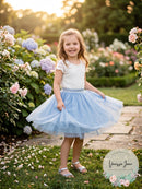 Sergent Major Girls Blue Tulle Skirt With Sequins, Size 9