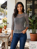 I.n.c. Women's Petite Sequin Knit Top, Size PL