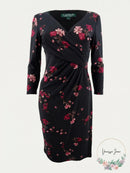 Lauren Ralph Lauren Floral Ruched Jersey Dress, Size 2