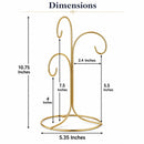 3-Arm 3-Tier Gold Brass Metal Ornament Stand Display 10.75 Inches