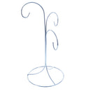 3-Arm 3-Tier Silver Metal Ornament Stand Display 10.75 Inches