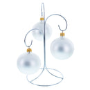 3-Arm 3-Tier Silver Metal Ornament Stand Display 10.75 Inches