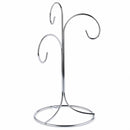3-Arm 3-Tier Silver Metal Ornament Stand Display 10.75 Inches