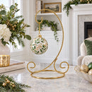 Twisted Wire Gold Metal Ornament Stand Display 7.2 Inches