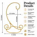 Twisted Wire Gold Metal Ornament Stand Display 7.2 Inches